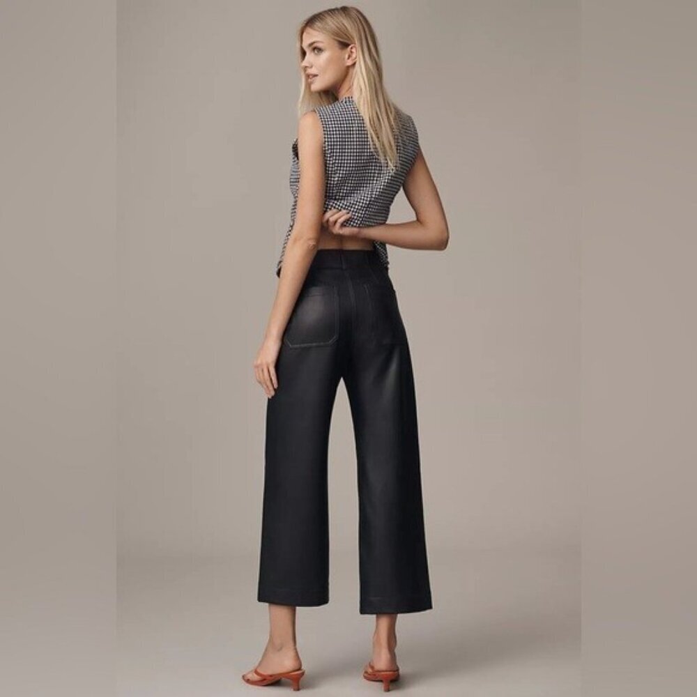 NWT Size 24W - The Colette Faux-Leather Crop Wide-Leg Pants Maeve (NWT US$ 148) - Picture 8 of 16
